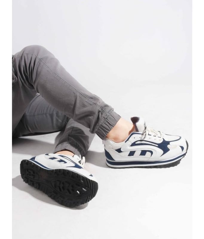 Image of Lakhani aashirwad Men's Sports Shoes | Lightweight Breathable Running Shoes for Men | Mesh Upper, Rubber Sole | Flexible, Comfortable Lace-Up Athletic Shoes
