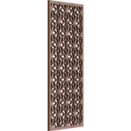 Image of 9 3 /8 inchW x 24 3 /8 inchH x 3 /8 inchT Lake Decorative Fretwork Wood Wall Panels, Walnut