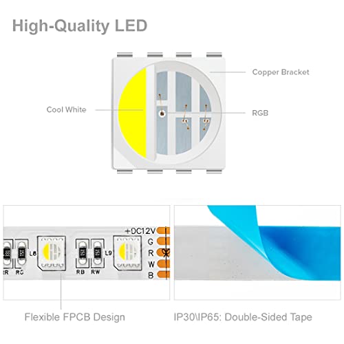 Cinta de LED RGBW BTF-LIGHTING 5m 60 LEDs/m DC12V miniatura 2