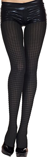 Image of ToBeInStyle Women's Argyle Checkered Diamond Rhombus Net Opaque Sheer Tights Pantyhose