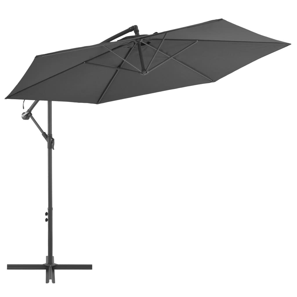 vidaXL Cantilever Garden Parasol with Aluminium Pole, Outdoor Umbrella for Balcony Terrace, Sunshade for Table, Patio Canopy, Sun Shelter, Anthracite