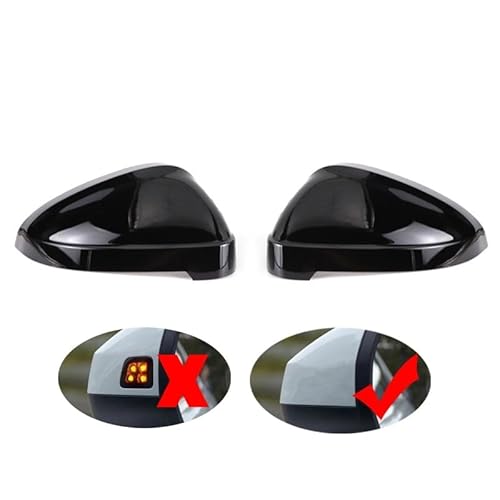 �}�b�g�V���o�[�~���[�J�o�[ Audi A4 B9 8W S4 RS4 A5 S5 RS5 2017-2023 �u���b�N�J�[�{�� �����p�T�C�h�~���[�n�E�W���O(Black-2pcs)