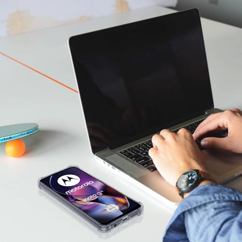 Image of REALCASE Silicone Moto G54 5G Back Cover Case, Scratch Resistant Protective Crystal Clear Transparent Shock Proof Bumper Back Cover Case for Moto G54 5G