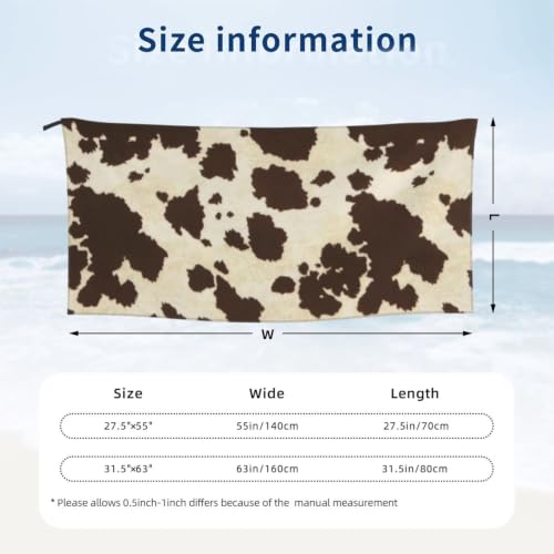 Toalla de baño grande para playa y piscina con estampado de vaca 3