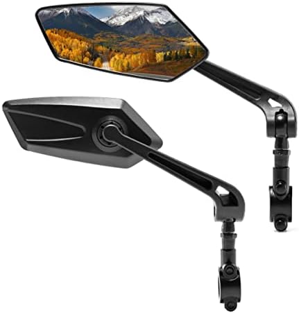2 PCS Bike Mirror , Bike Mirrors Handlebar Rear View Mirror, Adjustable Bicycle Mirrors for Handlebars, HD Glass (Flat Mirror) Bike Side Mirrors for Mountain Road Bike Bicycle-Newlight66