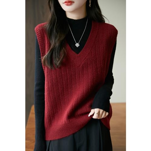 Image of Blostirno Women's Sweater Vest V Neck Sleeveless Solid Trendy Ribbed Knit Pullover Sweaters Crochet Flower Tank Tops
