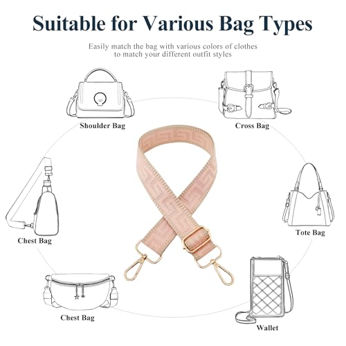 Image of Long Keeper Purse Strap Wide 3.8cm Shoulder Strap Crossbody Bag Strap Replacement Adjustable Guitar Straps for Women Handbags