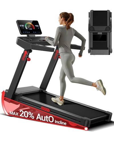 Treadmill with 20% Auto Incline 14KM/H 3.5HP Large Running Machine for Home