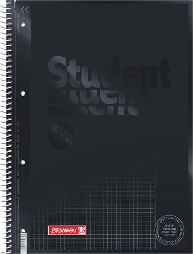 BRUNNEN Collegeblock Premium Student Colour Code | A4 Lineatur 26 80 Blatt onyx