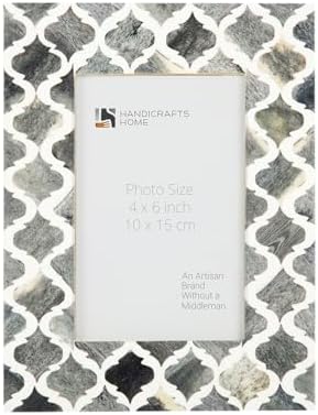 Handicrafts Home 4″x6″ Picture Frame Moroccan Arts Inspired Handmade Photo Frames – Grey White Handicrafts Home 4″x6″ Picture Frame Moroccan Arts Inspired Handmade Photo Frames – Grey White