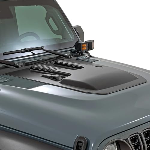 Rough Country Hood Scoop for Jeep Wrangler JL & Gladiator JT (20182025) - Matte Black Paint-to-Code Aggressive Style Precision Fit No-Drill Install