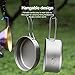 Boundless Voyage Titanium 2-Piece Pot and Pan Set 1000ml+500ml Folding Handle for Outdoor Camping Cooking Hiking Backpacking Portable Tableware Cookware