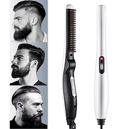 Image of Quick Hair Styler For Men Electric Beard Straightener Massage Hair Comb Beard Comb Multifunctional Curly Hair Straightening Comb Curler, Beard Straightener For Men V2 Styler