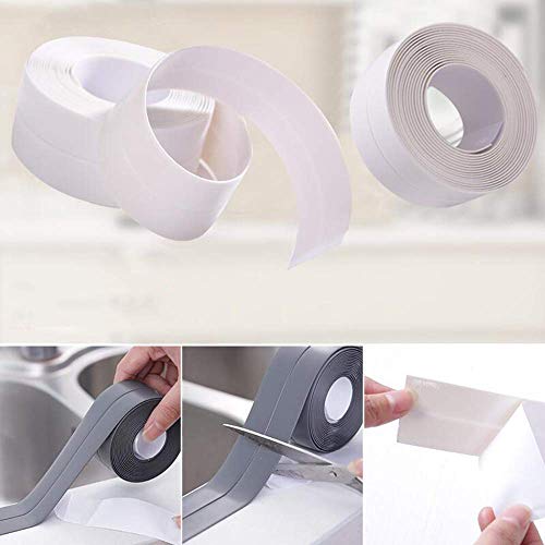 Image of Generic (2 Pack) Caulk Strip, 1.5 inch inch x 10.5Ft PVC Self Adhesive Caulk Tape, Sealing Waterproof Silicone Tape for Bathroom Bathtub Kitchen Toilet Wall Windows (GREY)