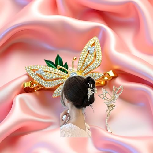 Pinzas metálicas con cristales para cabello miniatura 4