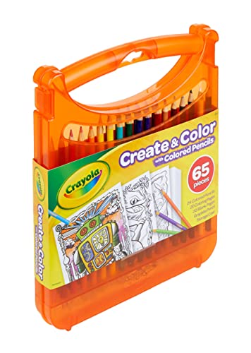 image for Crayola Colored Pencils Coloring Art Case with Coloring Pages, Gift Fo