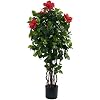 Nearly Natural 4ft Hibiscus Artificial Tree, 4ft