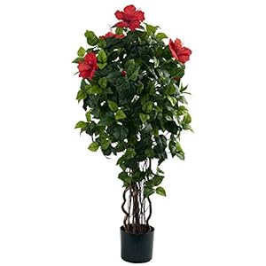 Nearly Natural 4’ Hibiscus Artificial Tree, 4ft, Green