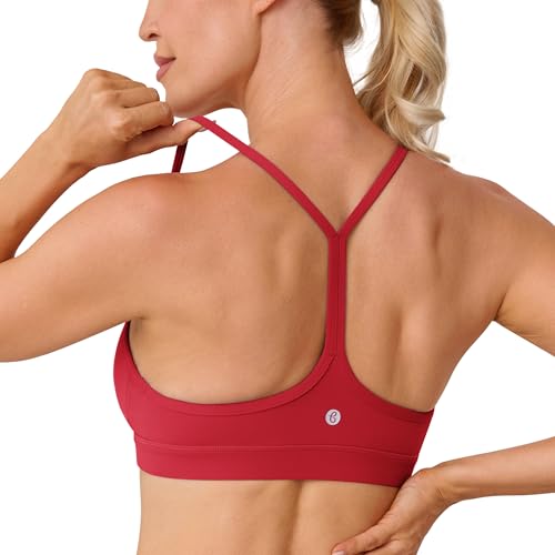 Image of BAYDI Clouduxi Y Back Sports Bra for Women - Padded Racerback Spaghetti Strap Low Impact Workout Yoga Bra, A-C Cups