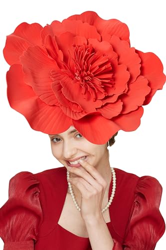 Gionforsy Flower Fascinators Hat Tea Party Hats for Women Flower Cocktail Headband for Wedding