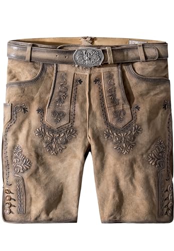 Pantalon en cuir homme Stockerpoint Artur en peau véritable et broderies traditionnelles