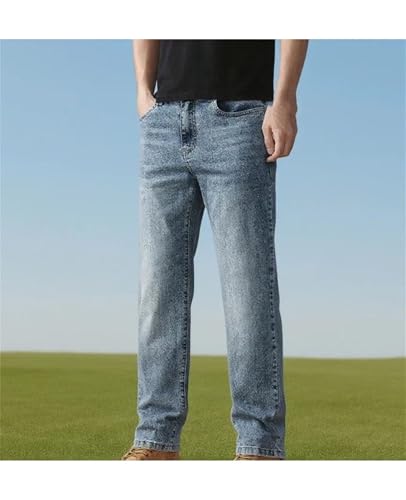 Mens Slim Fit Jeans Stretch Denim Pants Vintage Washed Button Fly Business Straight Leg Denim Pants3