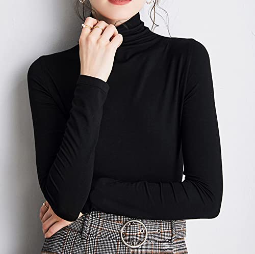 Womens Soft Cotton Long Sleeve Mock Turtleneck Shirts Tops Stretch Underscrubs Layer Tee Tops3