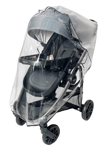 Rain Cover for Graco Modes Pramette Travel System Stroller and Graco Modes Nest Travel System Stroller - SASHA'S - Clear, Ventilation Holes, Maximum Coverage (Stroller not Included)