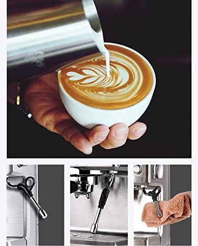 Máquina de café espresso semiautomática, acero inoxidable cepillado, vapor y espuma para bebidas con leche, macchiato… - Imagen 6