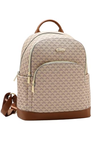 New Elemento gráfico Bolsa Feminina Chenson 8485618 Bege Média com acabamento sofisticado