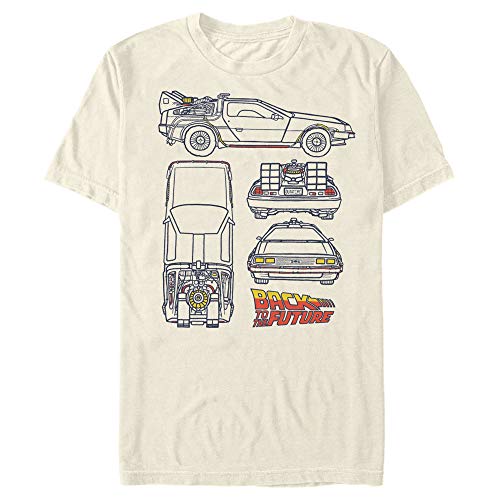 T-shirt graphique Back To The Future Delorean Blueprint imprimé col rond