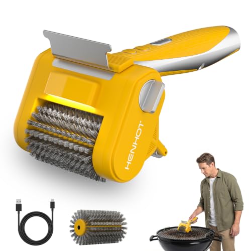 3-in-1 Electric Grill Brush with Support Roller for Effortless Cleaning - image 1