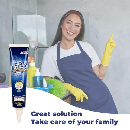 Skylarlife Home Mould & Mildew Stain Remover Gel Stain Remover Cleaner Wall Mould Stain Cleaner for Tiles Grout Sealant Bath Sinks Showers (2-pack)