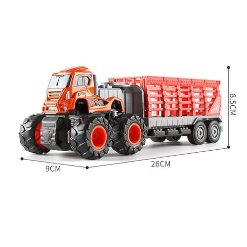 Image of Unbreakable Animal Transport Truck Toys Metal Head Truck Toy Vehicles for 2 3 4 5 Year Kids Toy Trucks