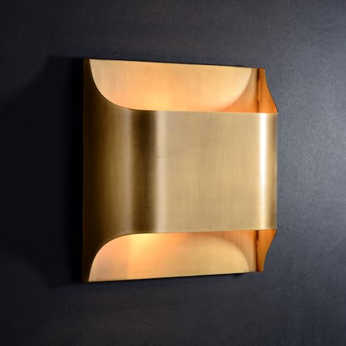 Image of Luther Double Lights Wall Sconce, Antique Brass Finish Wall Lamp, Decorate Brass Wall Lighting for Bedroom, Living Room or Hotel