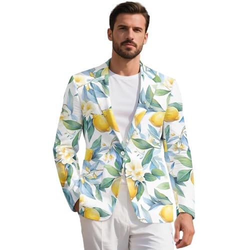 FUSURIRE Men's Casual Blazer Long Sleeve Suit Jackets Sports Coats One Button Business Jacket with Pocket Size S-5XL