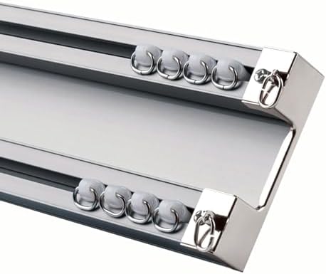 Heavy Duty Adjustable 1m-6m Ceiling Mount Curtain Track - Double Aluminum Rod for Room Divider - Ideal for 2.4m x 2.0m x 1.2m Spaces - Versatile Solution for Home & Office