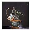 FMOGE Innenbrunnen Desktop-Brunnen Chinesische Keramik Zen Wasserbrunnen Dekorativer Brunnen Innenbefeuchter Korridor Wohnzimmer Büro Perfekte Dekoration Geschenk Innenentspannung Desktop-Brunnen