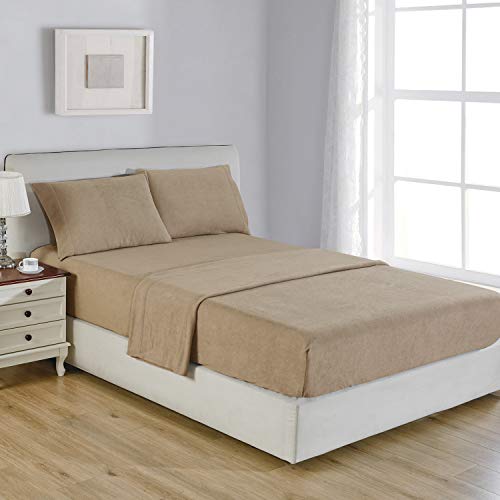 image for Viviland Plush Micro Fleece Bed Sheet Set, Extra Warm Polar Fleece 4 P