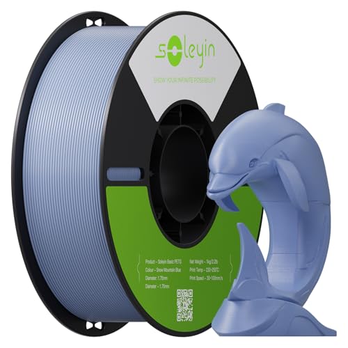 PETG 3D Printer Filament 1.75mm, Neatly Wound Strong Toughness Filament, Smooth Glossy Finish, 1 kg Spool(2.2lbs) Dimensional Accuracy +/- 0.02mm, Fit Most FDM Printers(Snow Mountain Blue)