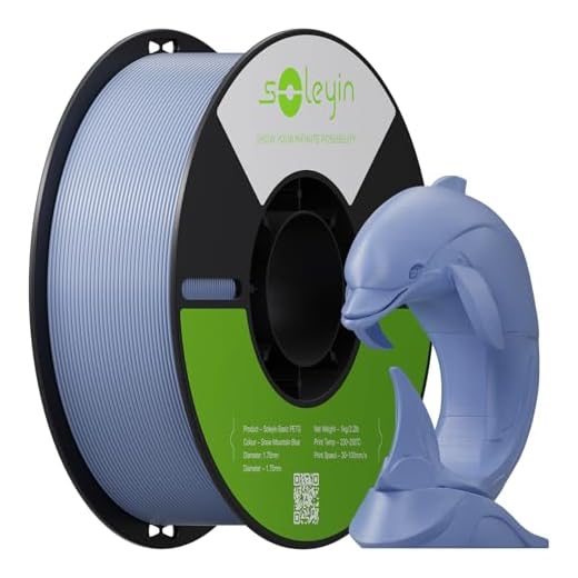 Soleyin PETG 3D Printer Filament 1.75mm, Neatly Wound Strong Toughness Filament, Smooth Glossy Finish, 1 kg Spool(2.2lbs) Dimensional Accuracy +/- 0.02mm, Fit Most FDM Printers(Snow Mountain Blue)