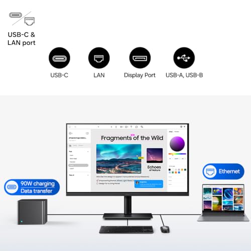Image of Samsung 32 inch ViewFinity S8 Monitor| 4K 3840 x 2160 |350nits| 1.07 Billion Colors| SRGB 99% | PIP | PBP | HDR10 |Display Port| HDMI Port | Multiple USB Ports | Eye Care|LS32H802UAWXXL|Black