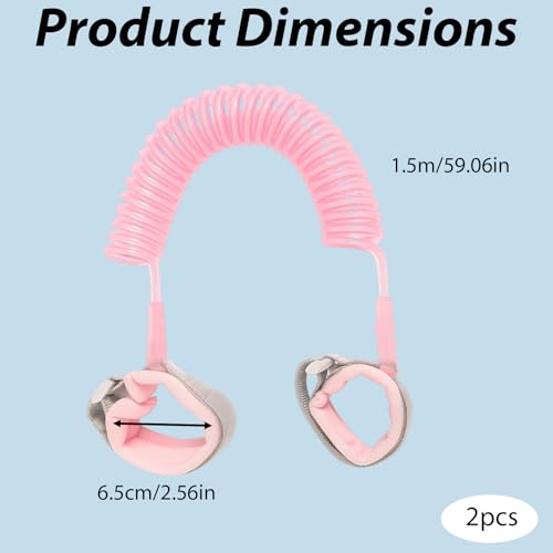 Kid Leashes for Girls, Child Wrist Leash for Toddlers, Adjustable and Comfortable, 2-Pack, Ideal for Walking and Travel
