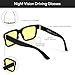 ZENOTTIC Night Vision Glasses for Men: Fashion Rectangle Yellow Lens with Anti Glare UV400 Protection for Driving Cycling Motorcycle