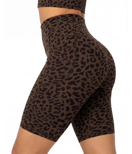 Image of Sunzel Women's No Front Seam Biker Shorts with Pockets, High Waist Tummy Control Yoga Workout Gym Bike Shorts