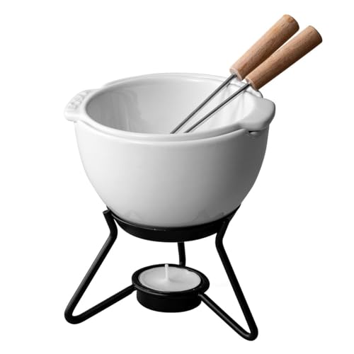 Image of Boska Choco Petit Marie Fondue - Chocolate Fondue Pot Set - Fondue mug - Microwave and Dishwasher Safe Ceramic - Chocolate Fountain Snack - Small Kitchen Appliances