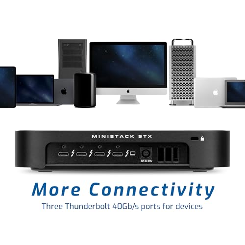 Image of OWC (Enclosure only miniStack STX, Upgradeable Expansion Solution and Thunderbolt Hub /Mini Dock with 3 Extra TB4 Ports. for Mac Studio, Mac mini and Other Devices. Matte Black