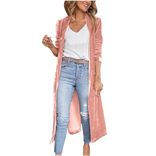 Women Long Sleeve Windbreaker Outfits for Women Velour Slit Cardigan Basic Winter Fall Outfits 2025 Trendy Y2K