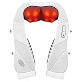 MODERNE FORTGESCHRITTENE TECHNOLOGIE: Das 3D Shiatsu Nackenmassagegerät verfügt über intelligente programmierte Funktionen, wie 1-Minuten-Auto-Reverse, 15-Minuten-Auto-Off-Funktion und Überhitzungsschutz. Um die Sicherheit und den Schutz der Haut zu gewährleisten, ist die Heiztemperatur so eingestellt, dass sie nicht mehr als 45 Grad beträgt.
