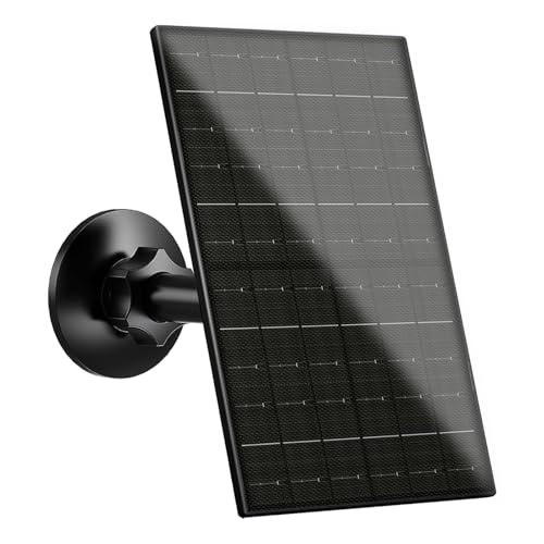 Image of Zivif 6W Solar Panel for Security Cameras, 5V Solar Charger Compatible with Rechargeable Battery Cameras, with USB-C & Micro USB Port, IP66 Waterproof, 360° Adjustable Mount & 7.2ft Cable, Black